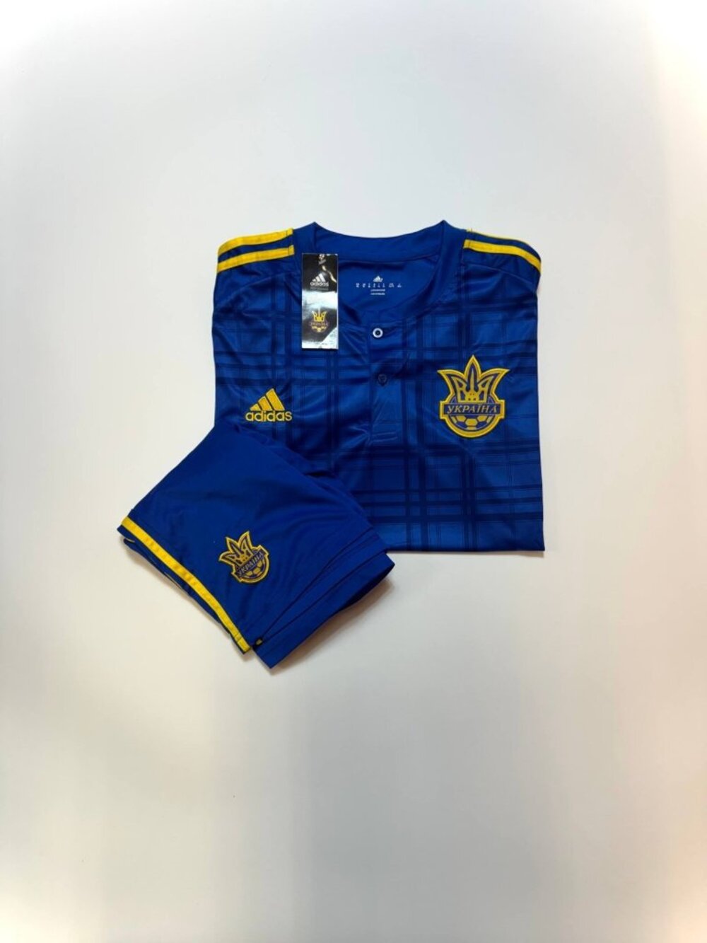 Adidas Ukraine Soccer Jersey Shorts Set XL Blue Yellow Climacool NWT